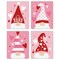 Big Dot of Happiness Valentine Gnomes - Unframed Valentine's Day Linen Paper Wall Art - Set of 4 - Artisms - 8 x 10 inches
